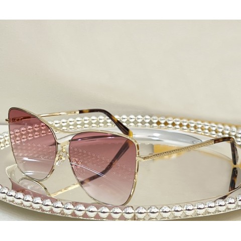 Star Cat Eye Women's Gold Metal Sunglasses with Grey Gradient Lenses UV400 Protection