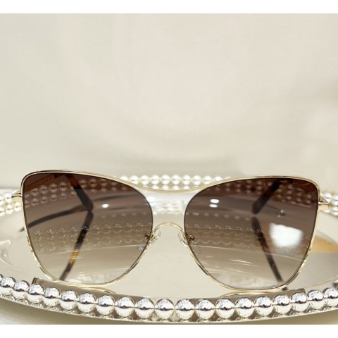 Star Cat Eye Women's Gold Metal Sunglasses with Grey Gradient Lenses UV400 Protection