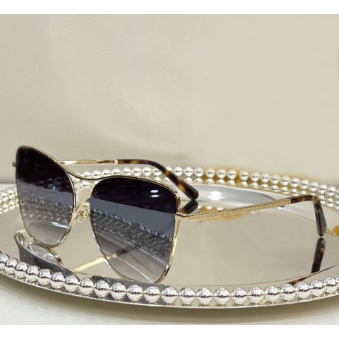 Star Cat Eye Women's Gold Metal Sunglasses with Grey Gradient Lenses UV400 Protection