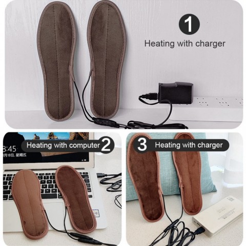 USB Heated Insoles for Men & Women - Fast Heat & Comfortable Cycling Socks Pad