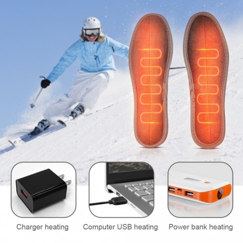 USB Heated Insoles for Men & Women - Fast Heat & Comfortable Cycling Socks Pad