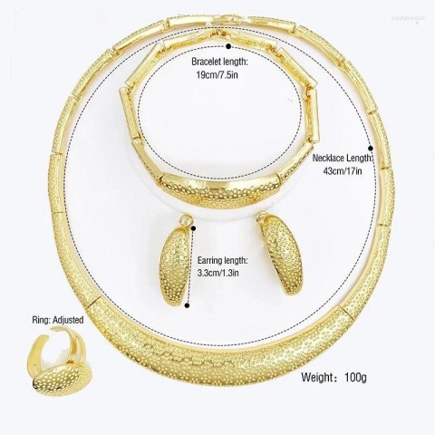 Luxury Brazil Gold Plated Jewelry Set for Women