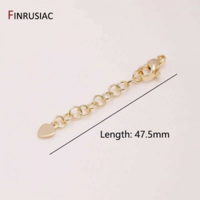 14K Gold-Plated Brass Heart Lobster Clasp for DIY Jewelry Making