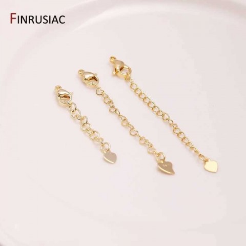 14K Gold-Plated Brass Heart Lobster Clasp for DIY Jewelry Making