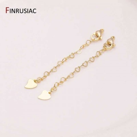 14K Gold-Plated Brass Heart Lobster Clasp for DIY Jewelry Making