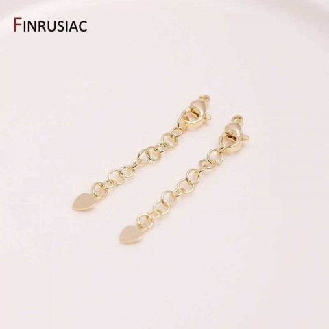 14K Gold-Plated Brass Heart Lobster Clasp for DIY Jewelry Making