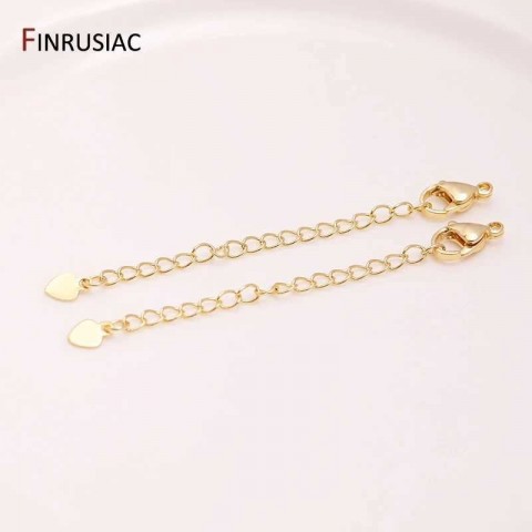 14K Gold-Plated Brass Heart Lobster Clasp for DIY Jewelry Making