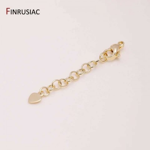 14K Gold-Plated Brass Heart Lobster Clasp for DIY Jewelry Making