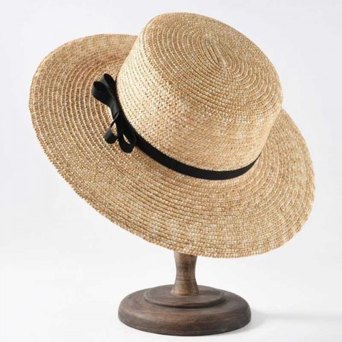 GD Model Women's High-Quality Summer Wide Brim Straw Boater Sun Hat for Beach