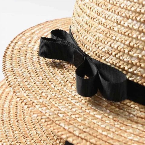 GD Model Women's High-Quality Summer Wide Brim Straw Boater Sun Hat for Beach