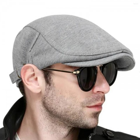 Men's Adjustable Solid Color Vintage Beret Cap