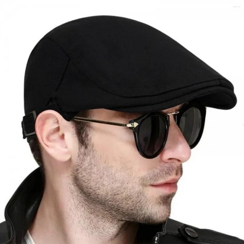Men's Adjustable Solid Color Vintage Beret Cap