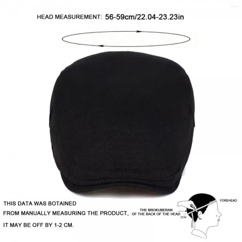 Men's Adjustable Solid Color Vintage Beret Cap