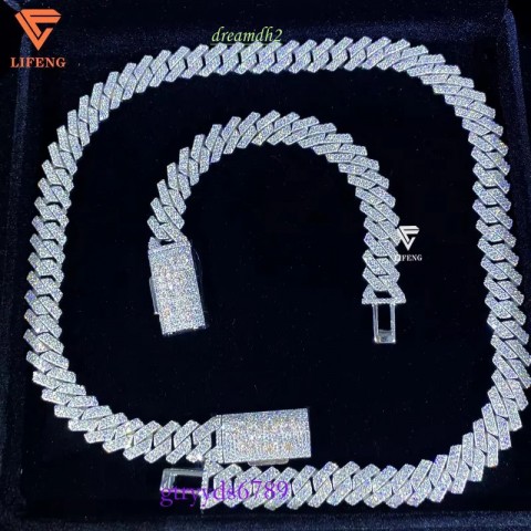 Wholesale Unisex Moissanite Hip Hop Cuban Chain Bracelets for Men and Women