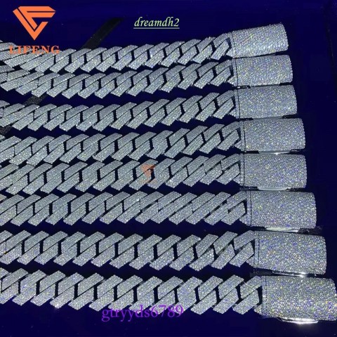 Wholesale Unisex Moissanite Hip Hop Cuban Chain Bracelets for Men and Women