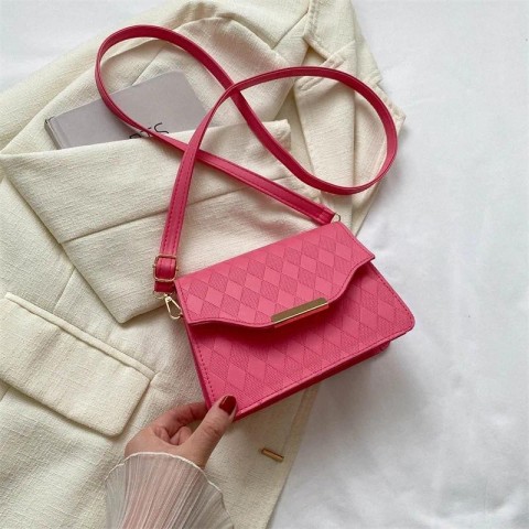 Luxury Solid PU Leather Shoulder & Crossbody Bag for Women