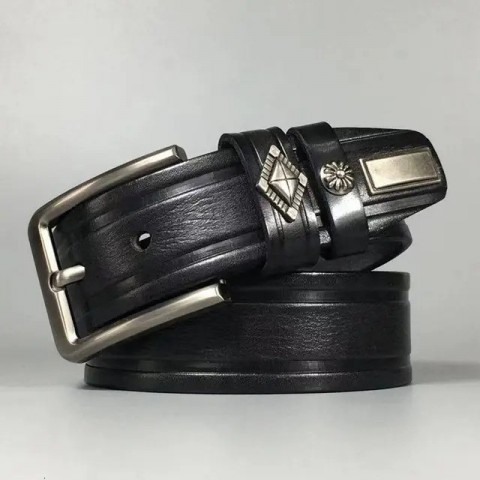 Thick Retro Cowboy Leather Belt for Men's Jeans Dress