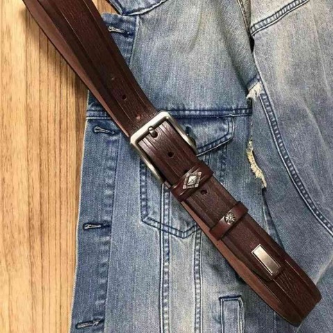 Thick Retro Cowboy Leather Belt for Men's Jeans Dress