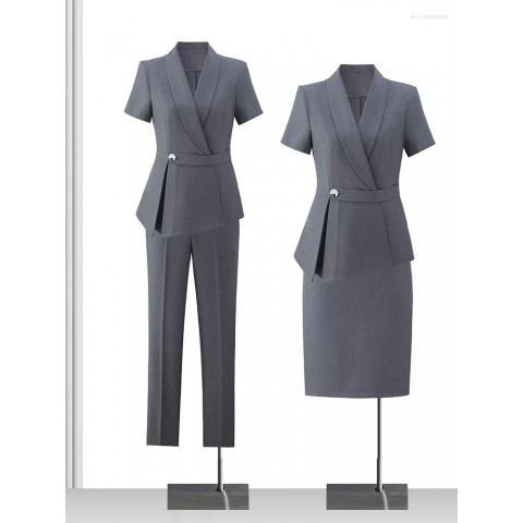 Women's Elegant Two Piece Cotton Blend Suit for Business & Formal Events