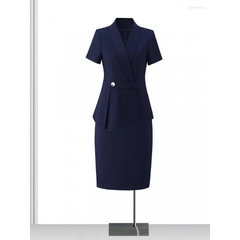 Women's Elegant Two Piece Cotton Blend Suit for Business & Formal Events