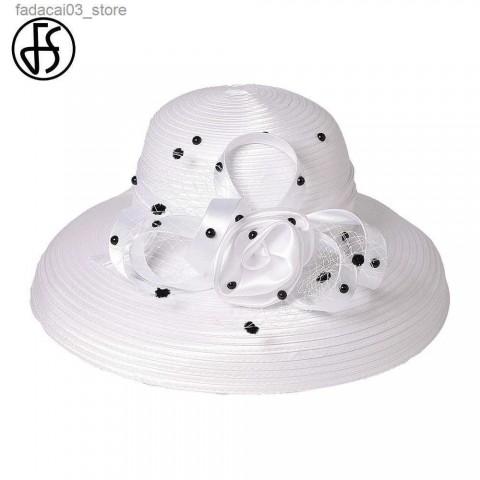 Elegant Wide Brim Top Hats for Women - Brown with Veils