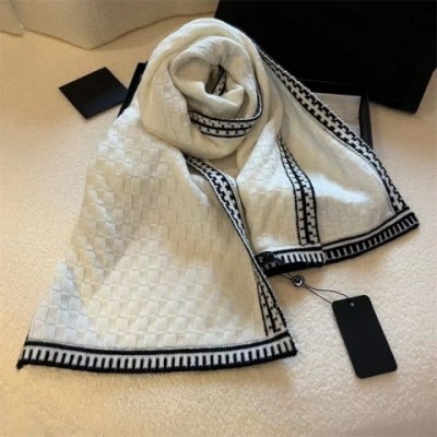 JACI Women's Warm Cashmere Scarf, Classic Letter Design, Two-Sided, 100-135cm