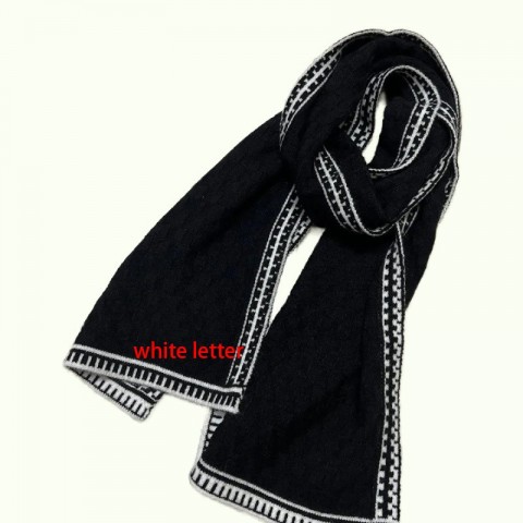JACI Women's Warm Cashmere Scarf, Classic Letter Design, Two-Sided, 100-135cm