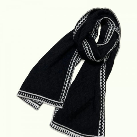 JACI Women's Warm Cashmere Scarf, Classic Letter Design, Two-Sided, 100-135cm