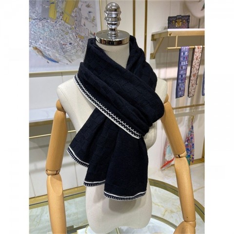 JACI Women's Warm Cashmere Scarf, Classic Letter Design, Two-Sided, 100-135cm