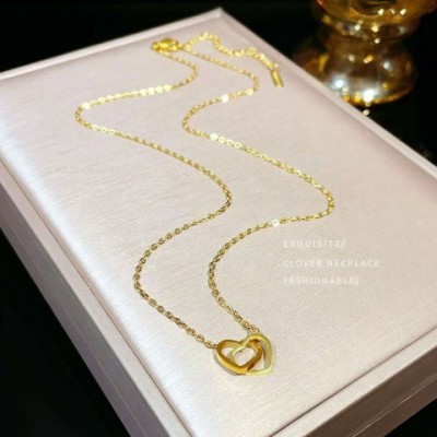 Elegant Titanium Power Necklace for Women with Double Ring Design