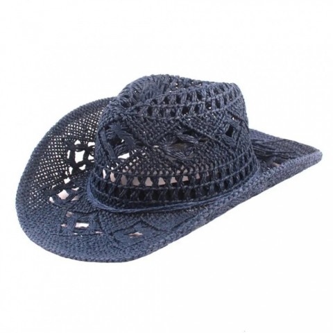 Hats Unlimited Wide Brim Denim Straw Sun Hat for Unisex