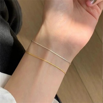 Ultrafine Gold Stainless Steel Snake Chain Bracelet for Women - INS Fashion Jewelry
