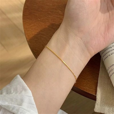 Ultrafine Gold Stainless Steel Snake Chain Bracelet for Women - INS Fashion Jewelry