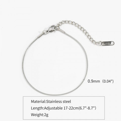 Ultrafine Gold Stainless Steel Snake Chain Bracelet for Women - INS Fashion Jewelry
