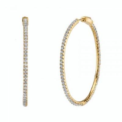 50MM Big CZ Huggie Hoop Earrings for Women - Iced Out Bohemian Fashion Jewelry