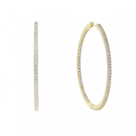 50MM Big CZ Huggie Hoop Earrings for Women - Iced Out Bohemian Fashion Jewelry