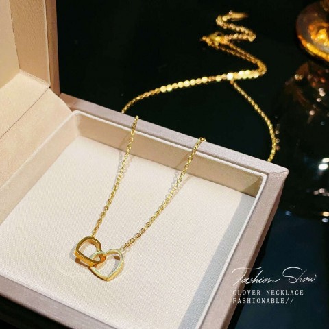 Elegant Titanium Power Necklace for Women with Double Ring Design