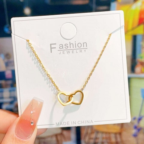 Elegant Titanium Power Necklace for Women with Double Ring Design