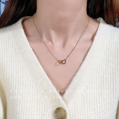 Elegant Titanium Power Necklace for Women with Double Ring Design