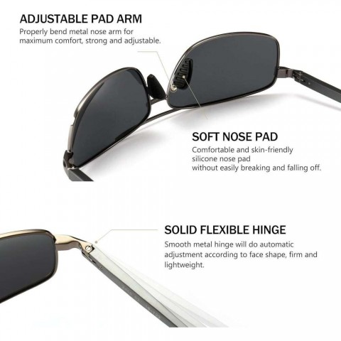 Ultra Light PC Frame Men's Polarized Sunglasses with UV380 Protection