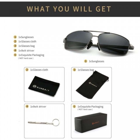 Ultra Light PC Frame Men's Polarized Sunglasses with UV380 Protection
