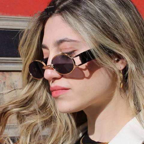 Unisex PC Plastic Oval Frame Sunglasses for Sports & Outdoor Activities