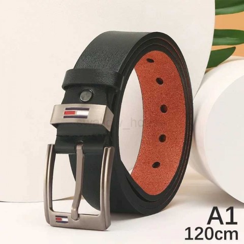 High Quality Golden Alloy Square Buckle Men's PU Leather Belt for Fashion Retro Jeans
