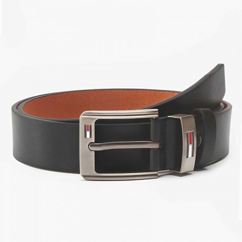 High Quality Golden Alloy Square Buckle Men's PU Leather Belt for Fashion Retro Jeans