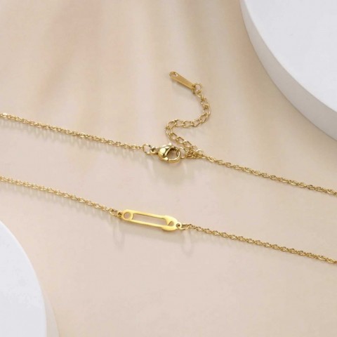 Skyrim Inspired Stainless Steel Paper Clip Pendant Necklace for Women