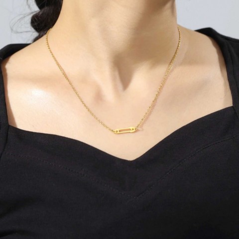 Skyrim Inspired Stainless Steel Paper Clip Pendant Necklace for Women