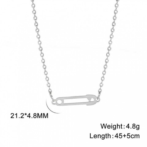 Skyrim Inspired Stainless Steel Paper Clip Pendant Necklace for Women