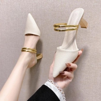 Women's High Heel Modern Baotou Sandals 2025 Summer Style With Pointed Toe & Back Strap