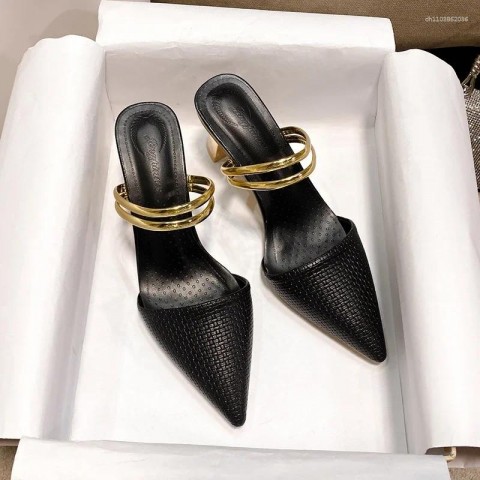 Women's High Heel Modern Baotou Sandals 2025 Summer Style With Pointed Toe & Back Strap