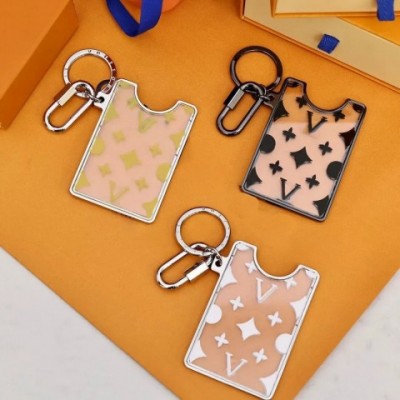 Luxury Silver Plated Men's Monogram Prism ID Holder Keychain